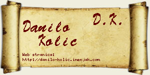 Danilo Kolić vizit kartica